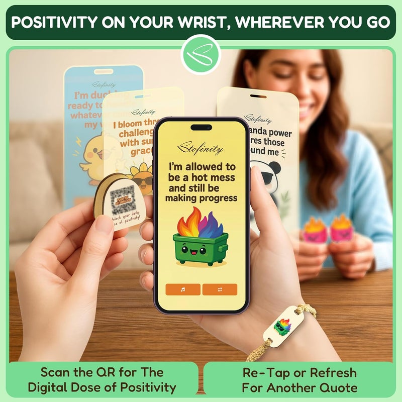 STOFINITY 60 Positive Dumpster Fire Cards, Zen Garden Dumpster Fire Desk Accessories, Funny Coworker Gifts For Women, Cute Valentine Gifts For Coworkers, Friend, Daily Affirmation Jar For Office Decor - Image 5